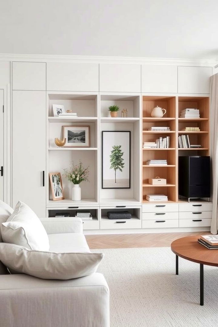 Integrated Storage Solutions - 22 Scandinavian Living Room Ideas