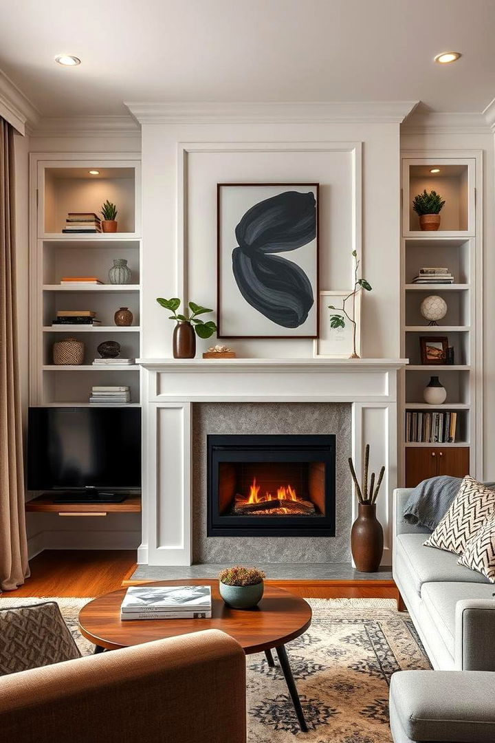 Integrated Storage Solutions - 22 Small Living Room Fireplace Ideas