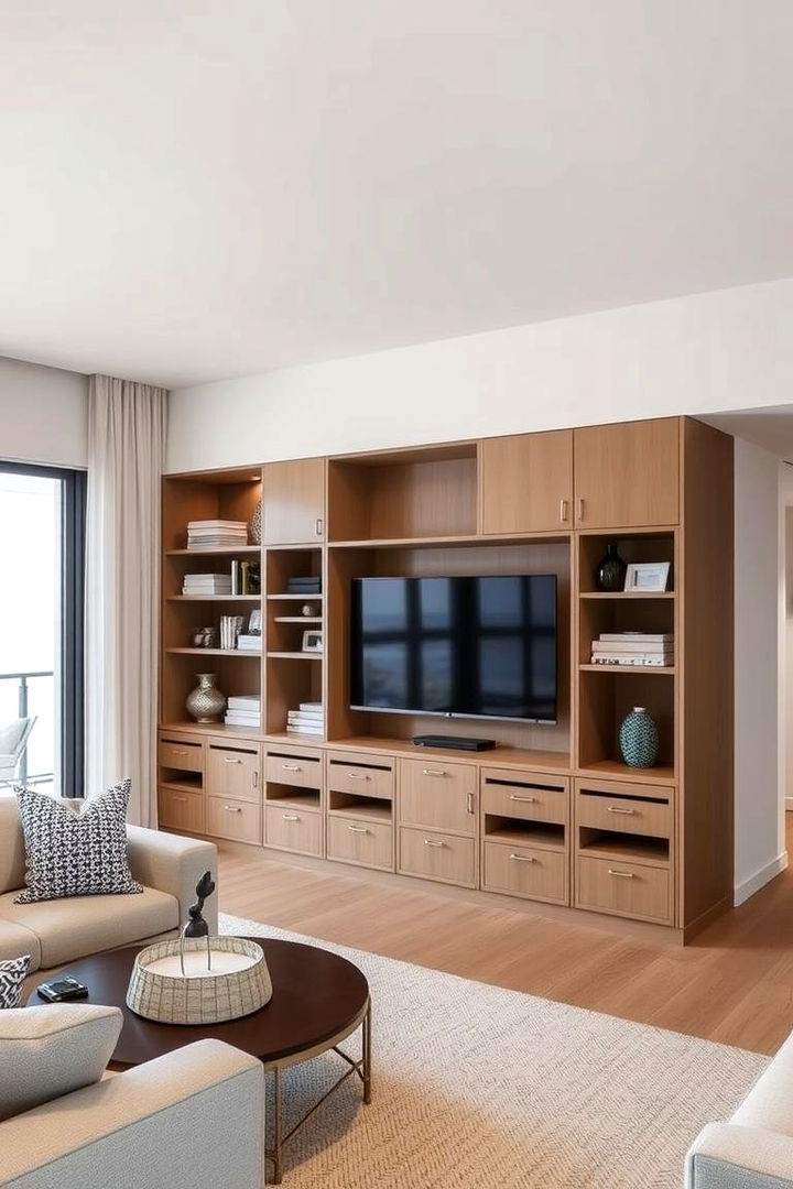 Integrated Storage Solutions - 22 Beach House Living Room Ideas