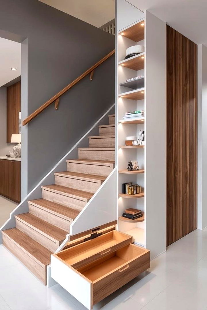Integrated Storage Solutions - 22 Contemporary Staircase Design Ideas