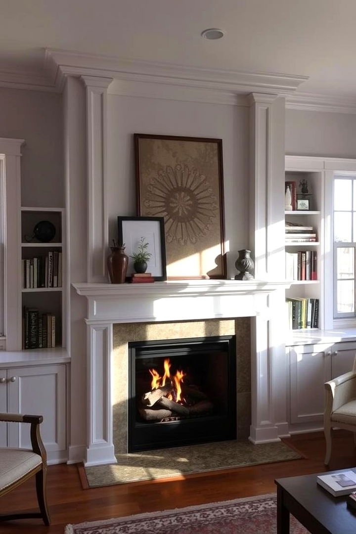 Integrated Storage and Display - 22 Fireplace Between Windows Ideas