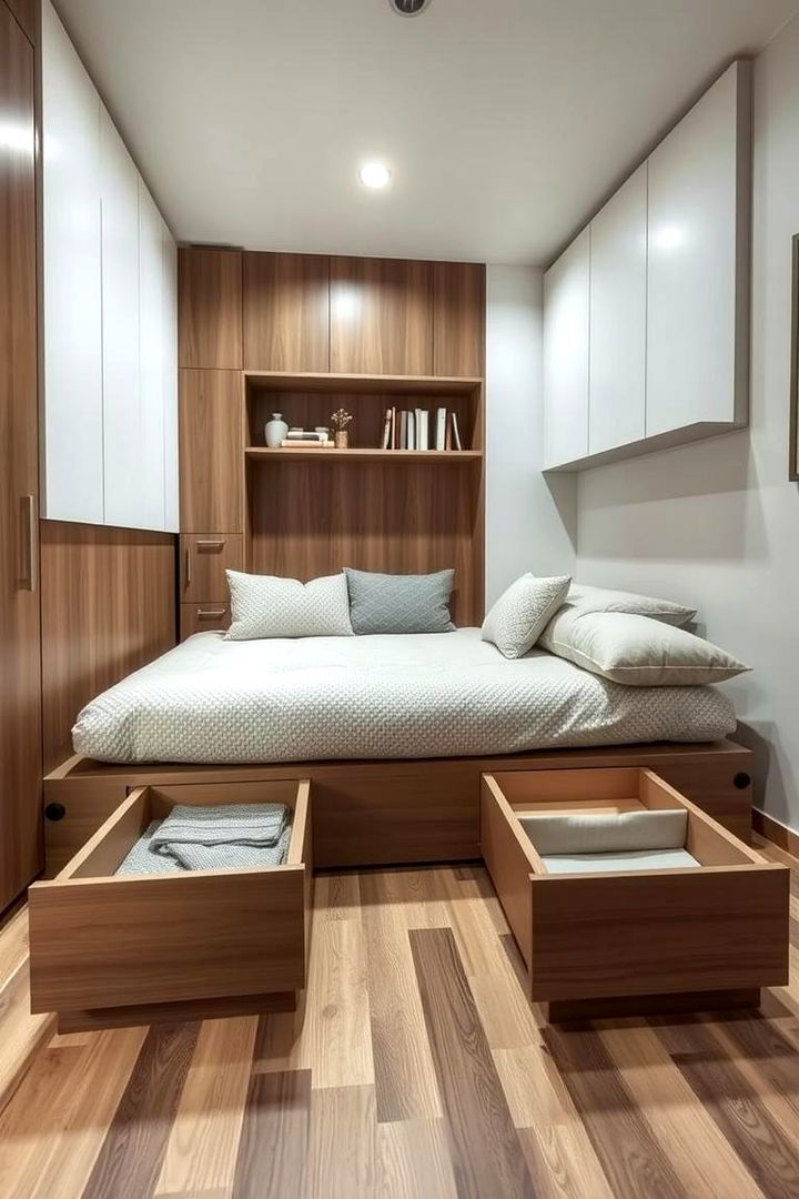 Integrated Storage in Futon Bedrooms - 22 Futon Bedroom Ideas