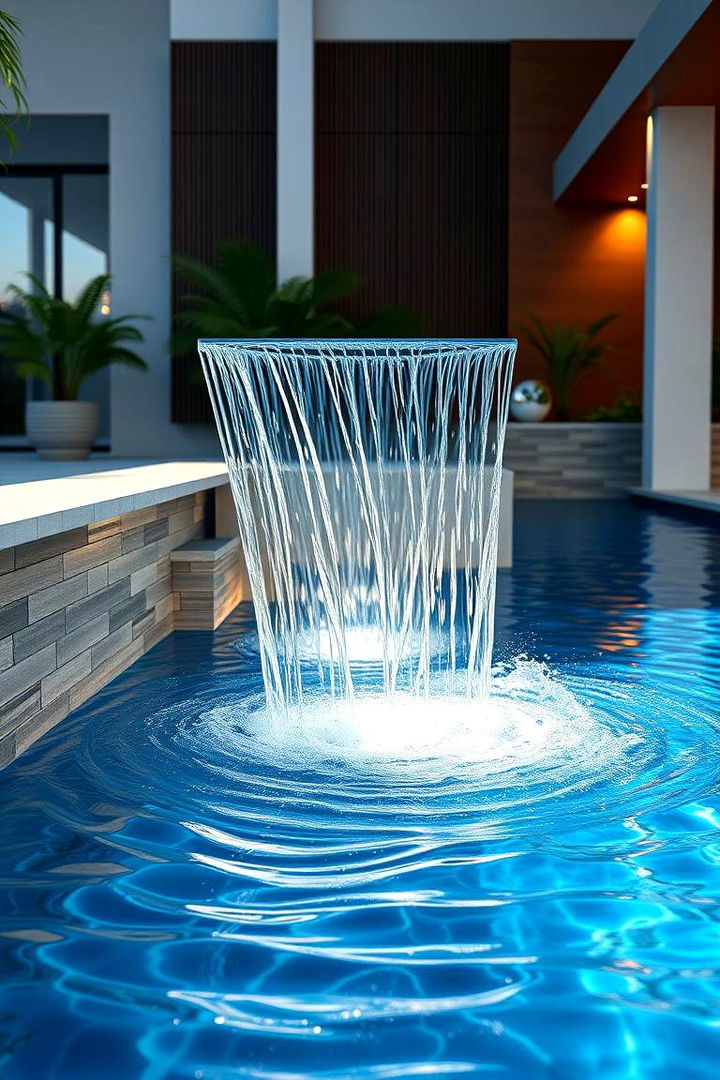 Integrated Swimming Pool Falls - 22 Backyard Waterfall Ideas