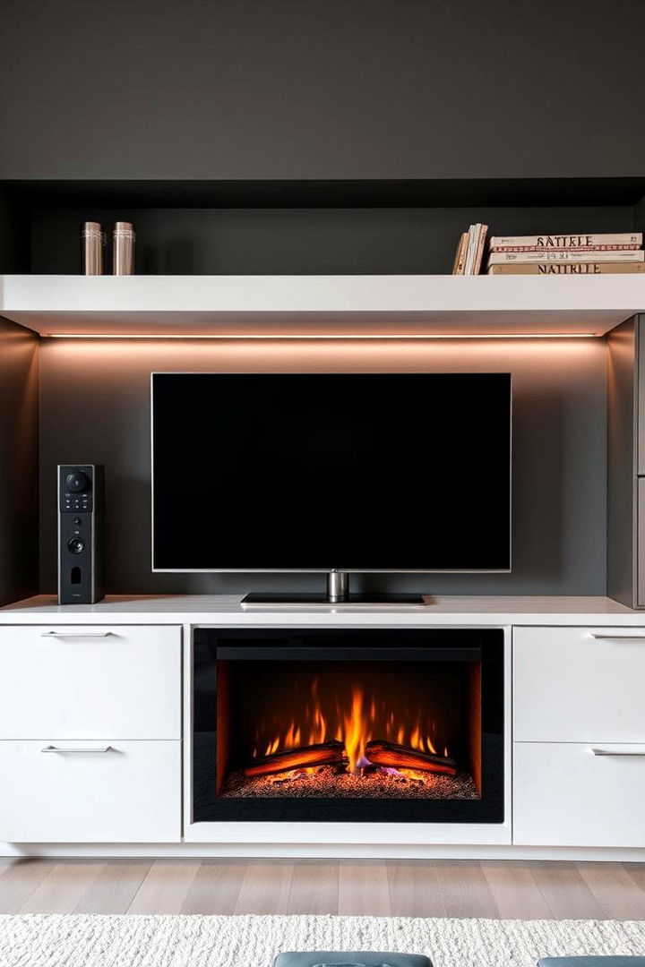 Integrated TV Unit Electric Fireplace - 22 Electric Fireplace Ideas