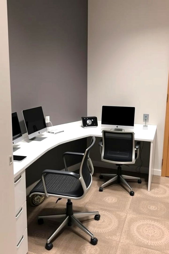 Integrated Tech Corner - 22 Boy and Girl Shared Small Room Ideas