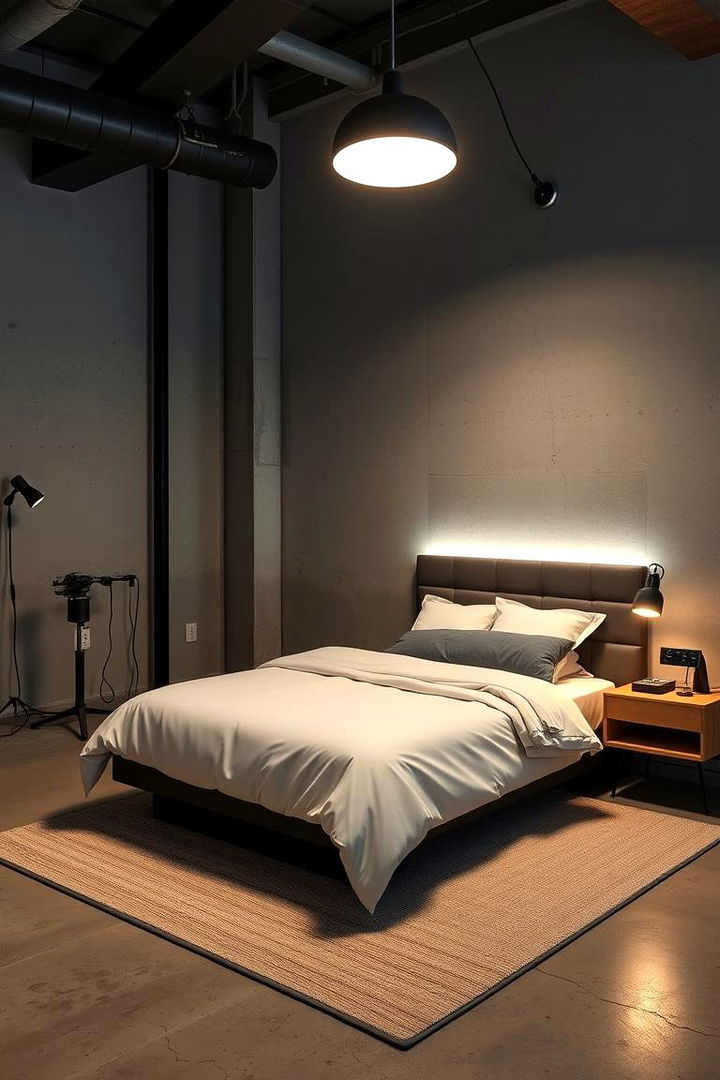 Integrated Tech Elements - 22 Industrial Bedroom Ideas