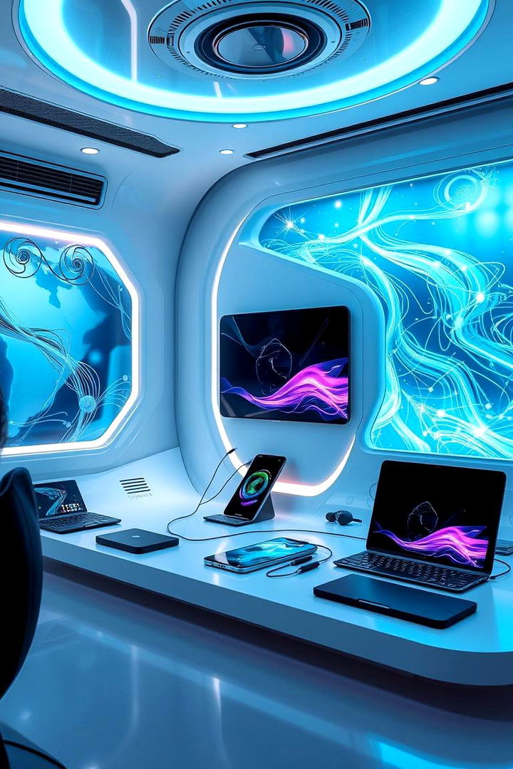 Integrated Tech Hub - 22 Modern Home Office Ideas