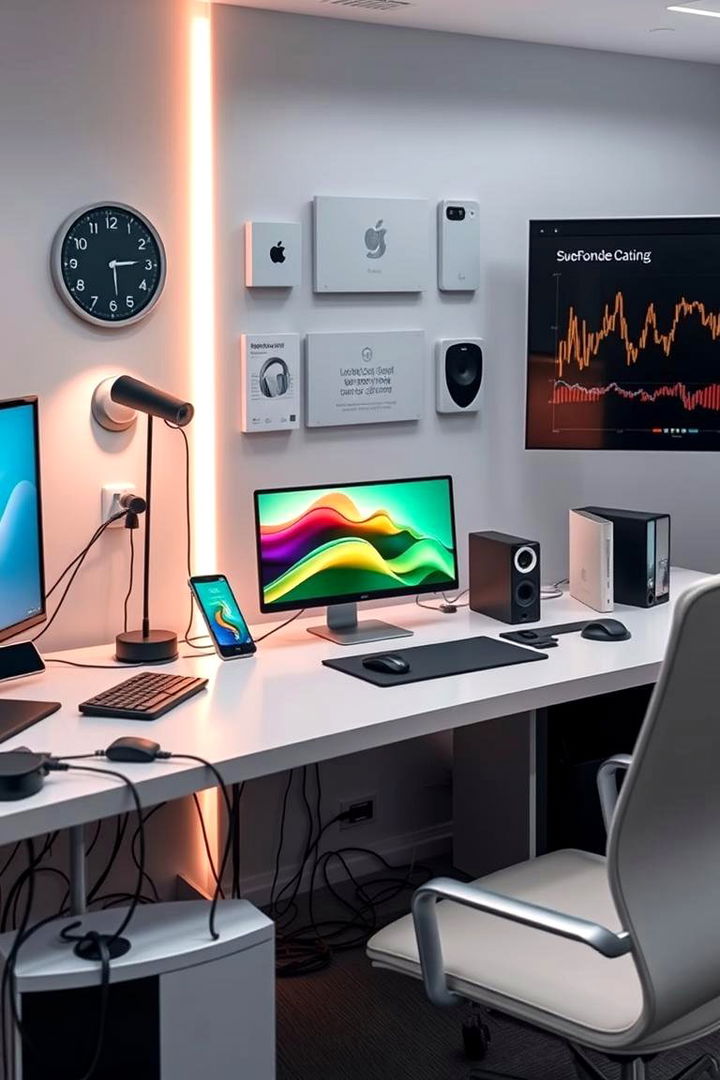 Integrated Tech Setup - 22 Home Office Decor Ideas