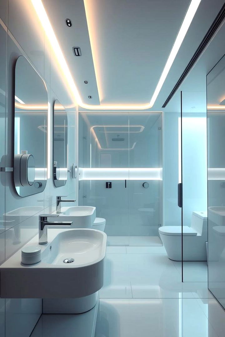 Integrated Technology Touches - 22 Minimalist Bathroom Ideas