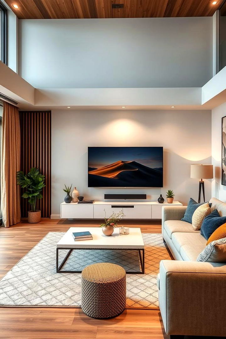 Integrated Technology with Warm Touch - 22 Cozy Living Room Ideas