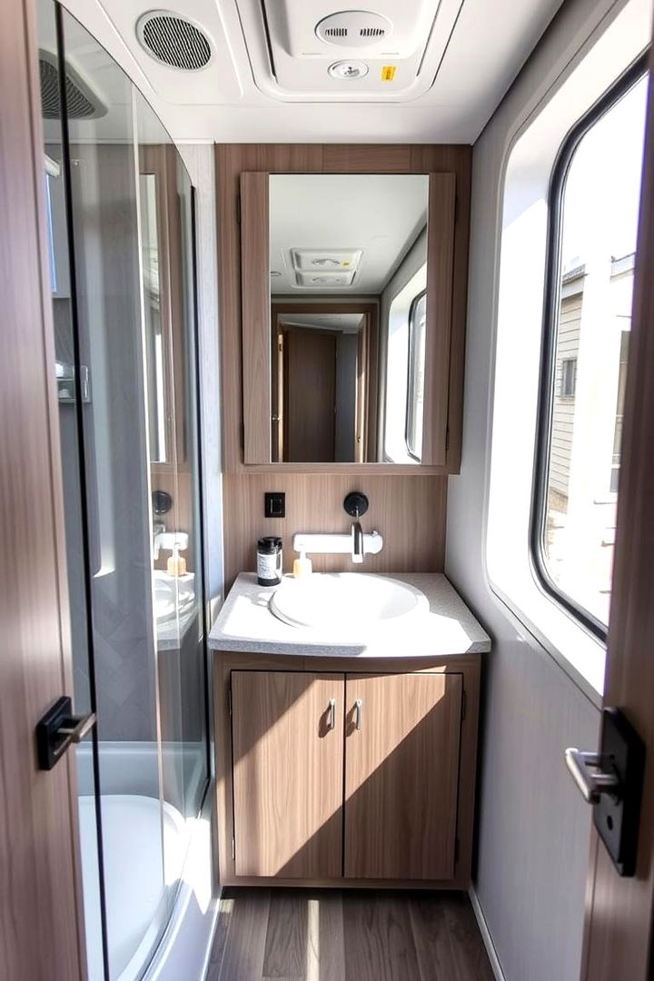 Integrated Vanity and Counter Spaces - 22 Small Rv Bathroom Ideas