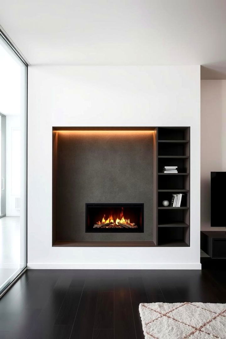 Integrated Wall Niches - 22 Mid-century Modern Fireplace Ideas