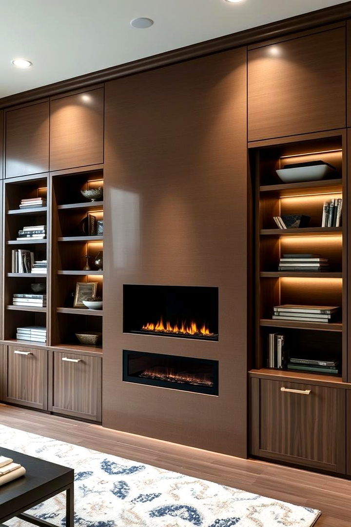 Integrated Wall Units - 22 Floor to Ceiling Fireplace Ideas