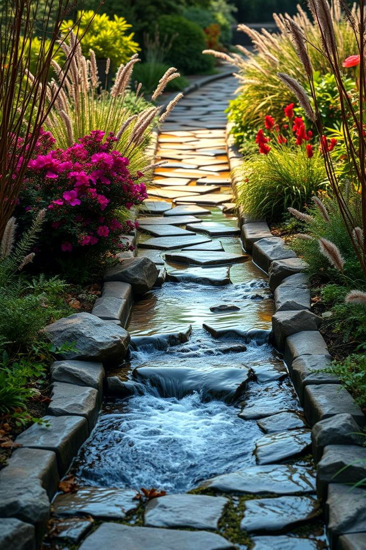 Integrated Water Feature Garden Path - 22 Garden Path Ideas