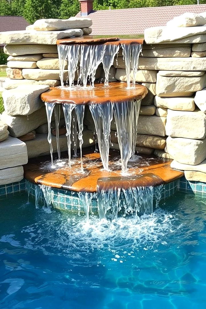 Integrated Waterfall Features - 22 Swimming Pool Ideas