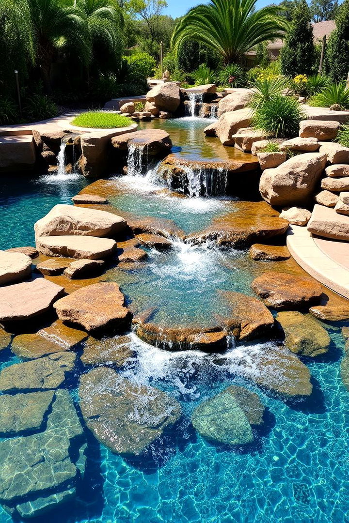 Integrated Waterfalls and Streams - 22 Lagoon Pool Design Ideas