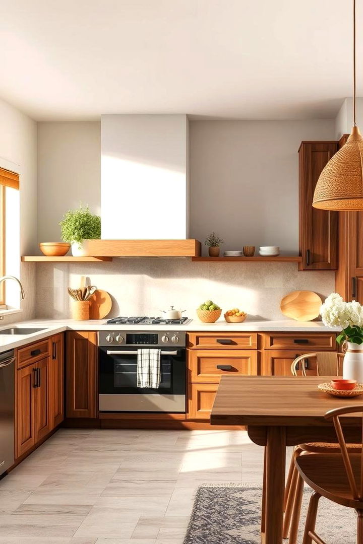 Integrating Earthy Tones and Textures - 22 Brown Kitchen Cabinets Ideas