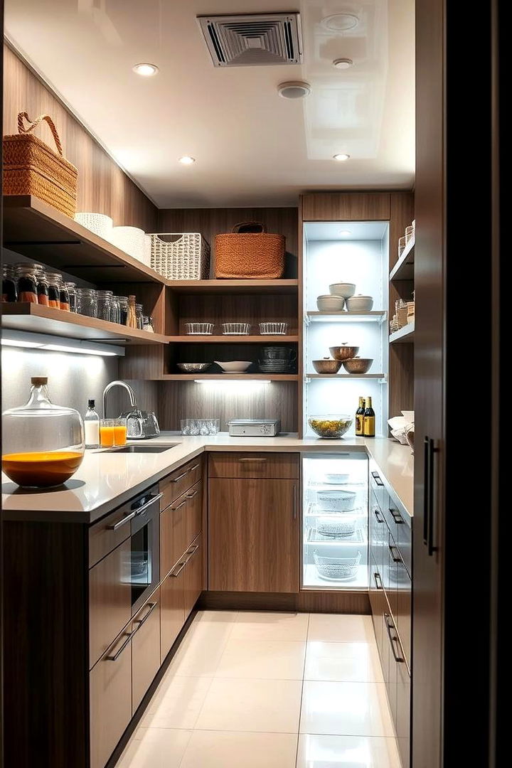 Integrating LED Lighting - 22 Kitchen Pantry Ideas