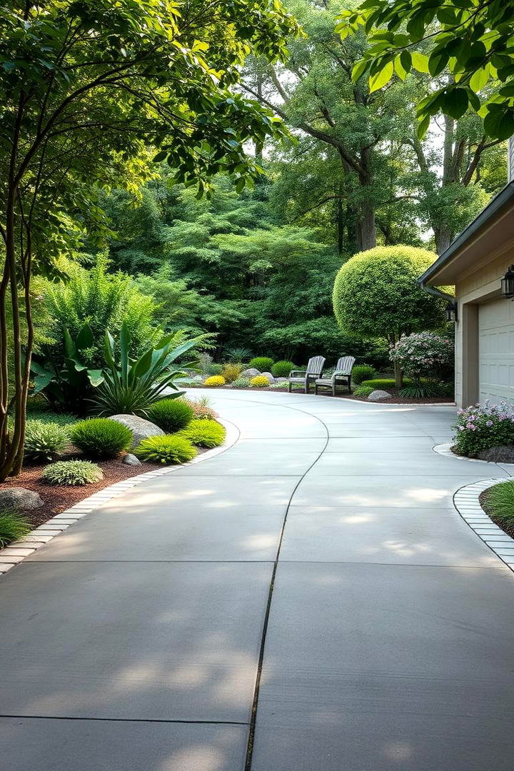 Integrating Landscaping Elements - 22 Concrete Driveway Ideas