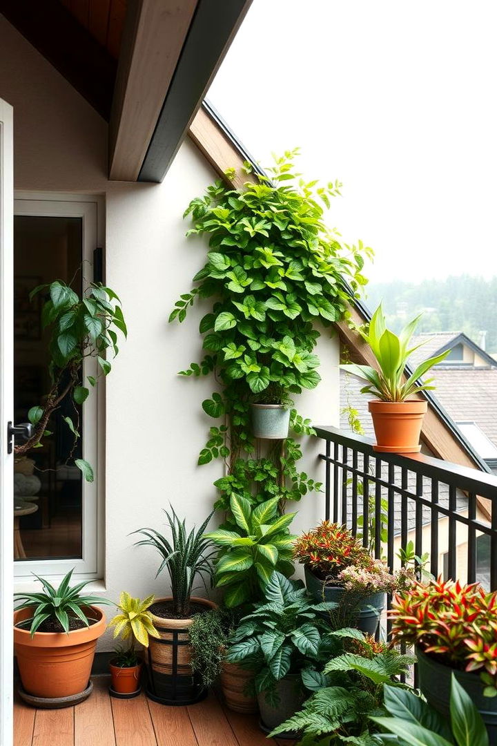 Integrating Lush Greenery for Tranquil Ambiance - 22 Dormer Balcony Ideas