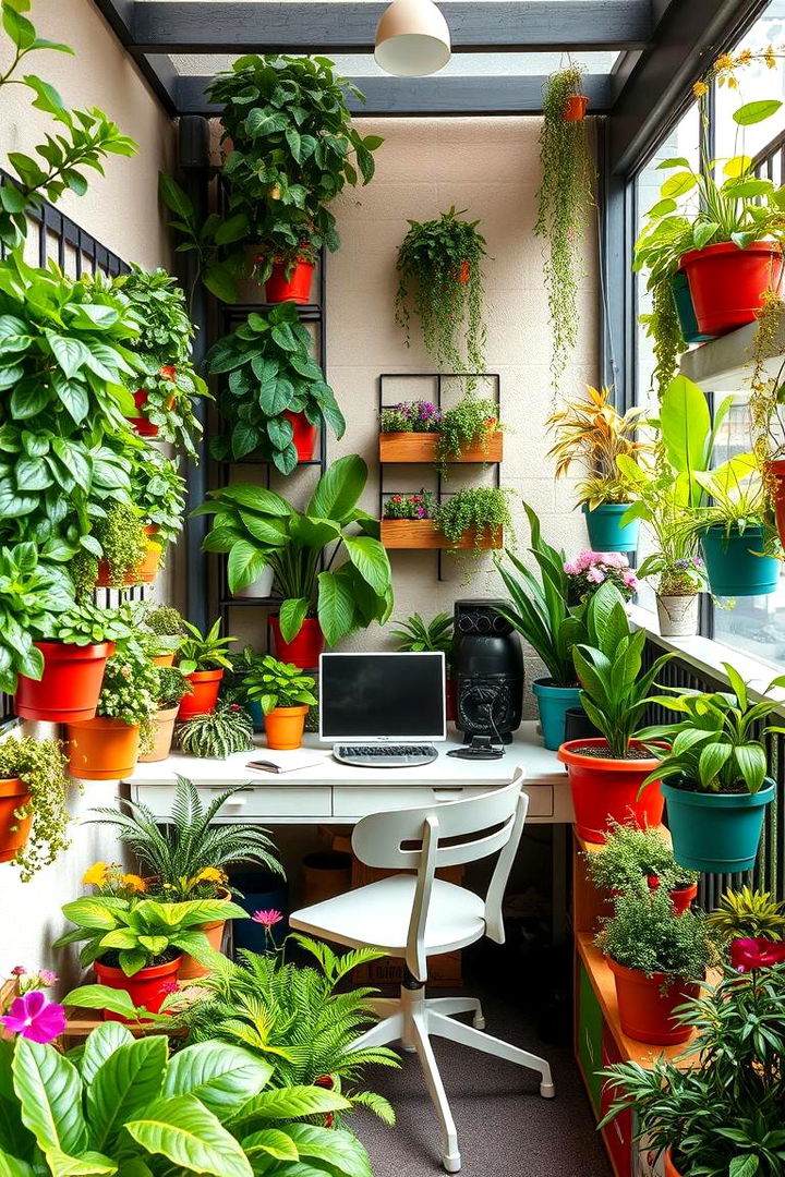 Integrating Lush Greenery - 22 Balcony Office Ideas