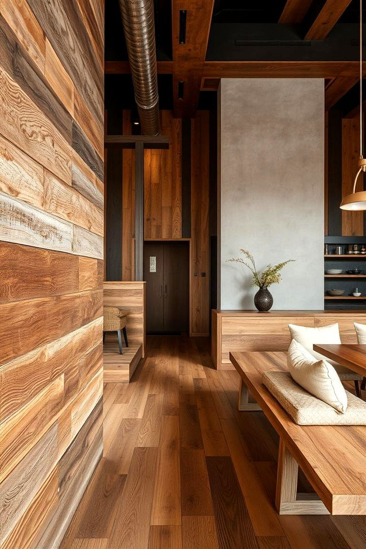 Integrating Reclaimed Wood Elements - 22 Organic Modern Living Room Design Ideas