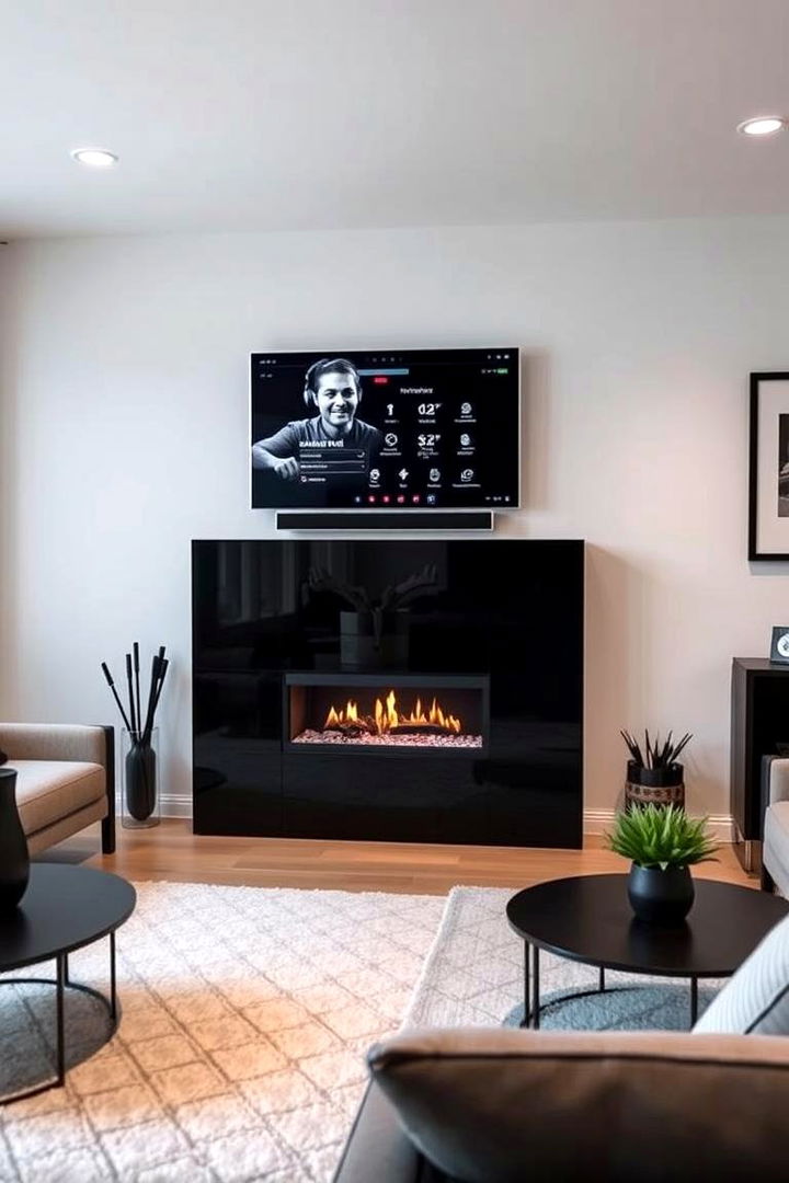 Integrating Technology with Classic Design - 22 Black and White Fireplace Ideas