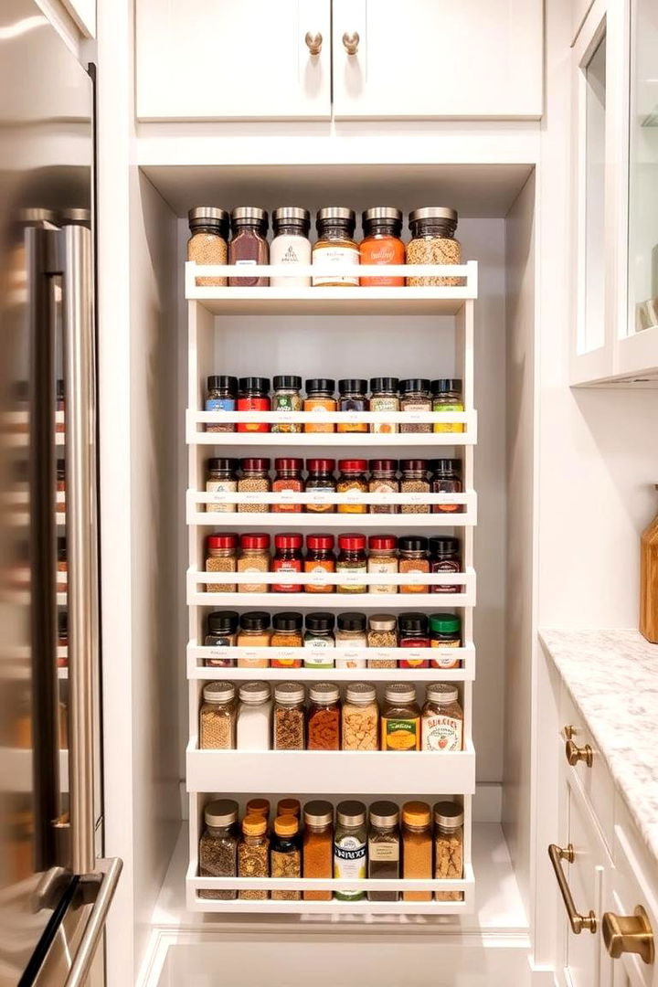 Integrating a Built In Spice Rack - 22 Kitchen Pantry Ideas