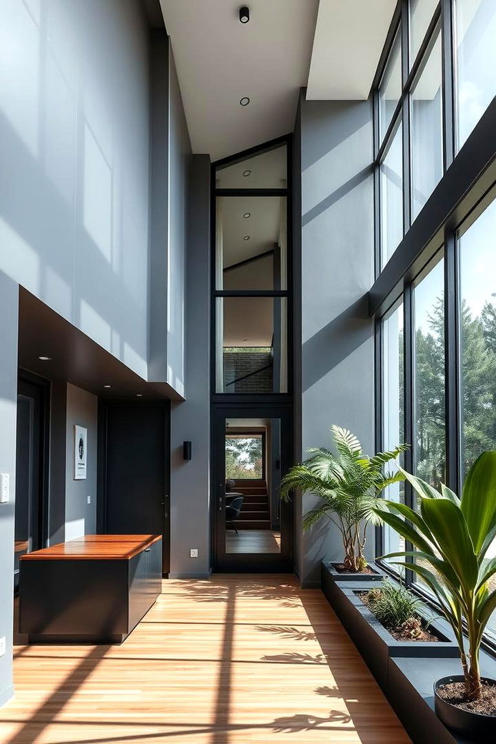 Integration of Modern Features - 22 Grey House With Black Trim