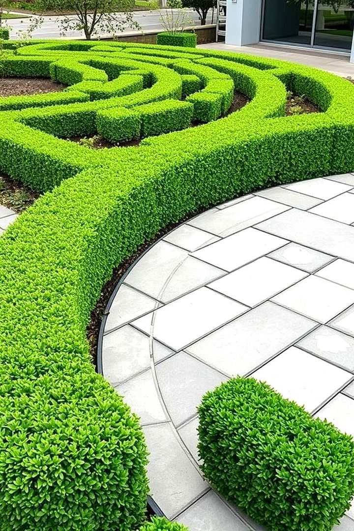 Integration with Hardscape Elements - 22 Front Yard Boxwood Designs