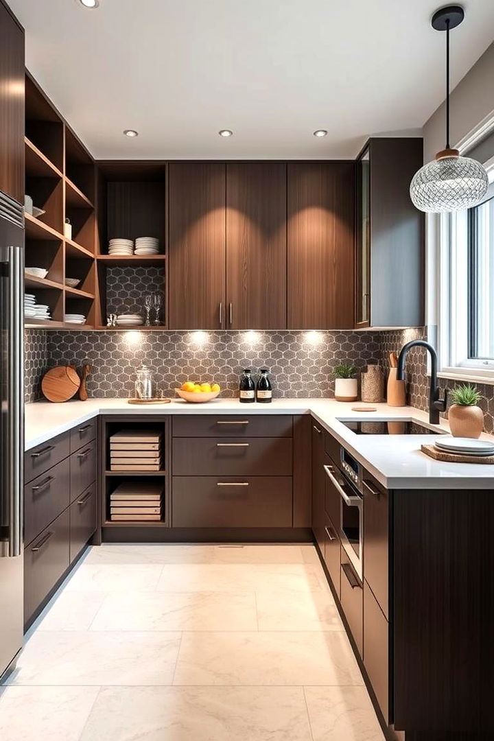 Intelligent Storage Zones - 22 U Shaped Kitchen Ideas