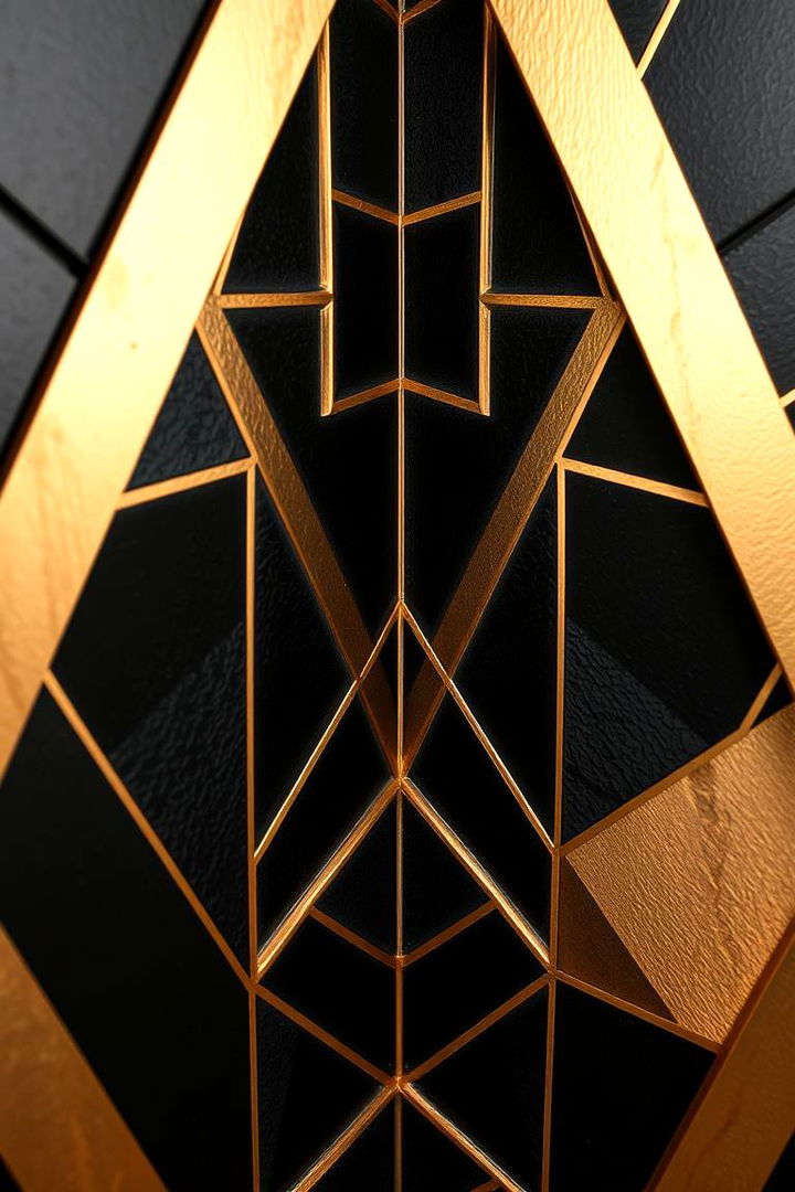 Interactive Black and Gold Geometry - 22 Black and Gold Living Room Ideas