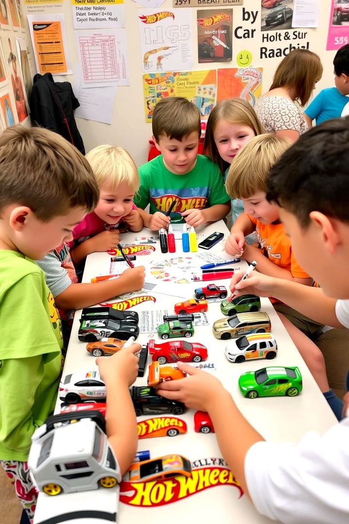 Interactive Car Customization Corner - 22 Hot Wheels Birthday Party Ideas