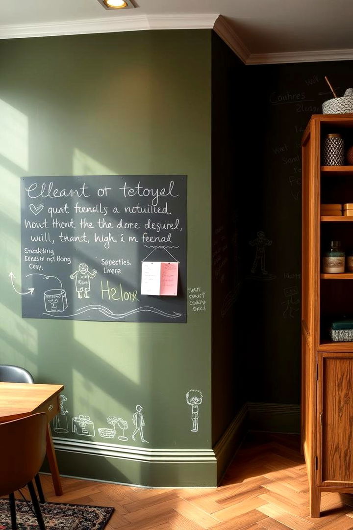 Interactive Chalkboard Effect - 22 Olive Green Accent Wall Ideas