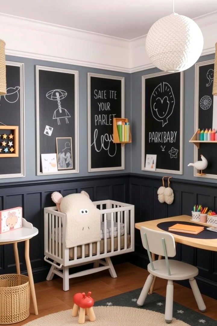 Interactive Chalkboard Panels - 22 Wainscoting Nursery Ideas
