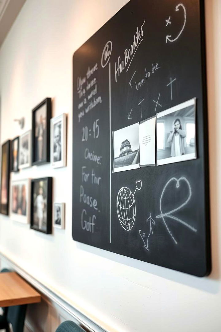 Interactive Chalkboard and Photo Fusion - 22 Photo Wall Ideas