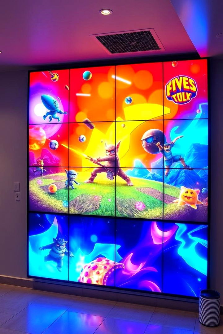 Interactive Game Wall - 22 Basement Game Room Ideas