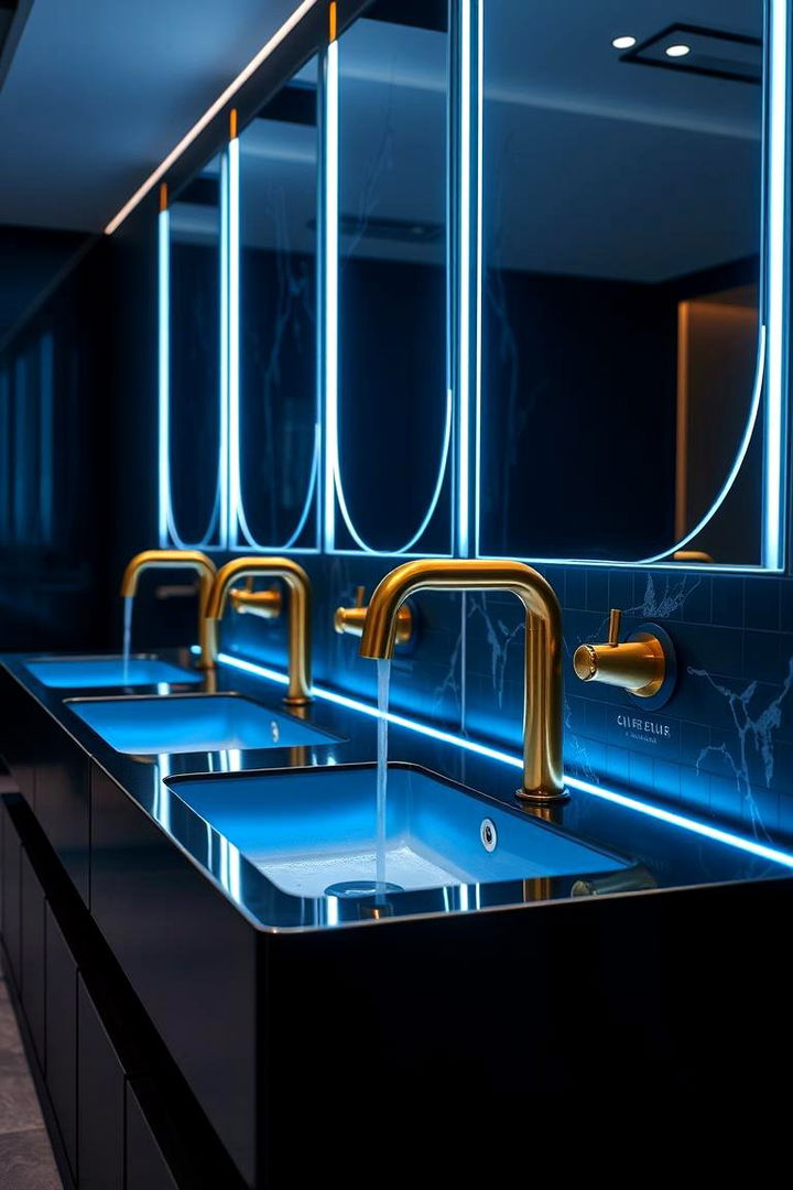 Interactive Gold Details - 22 Black and Gold Bathroom Ideas