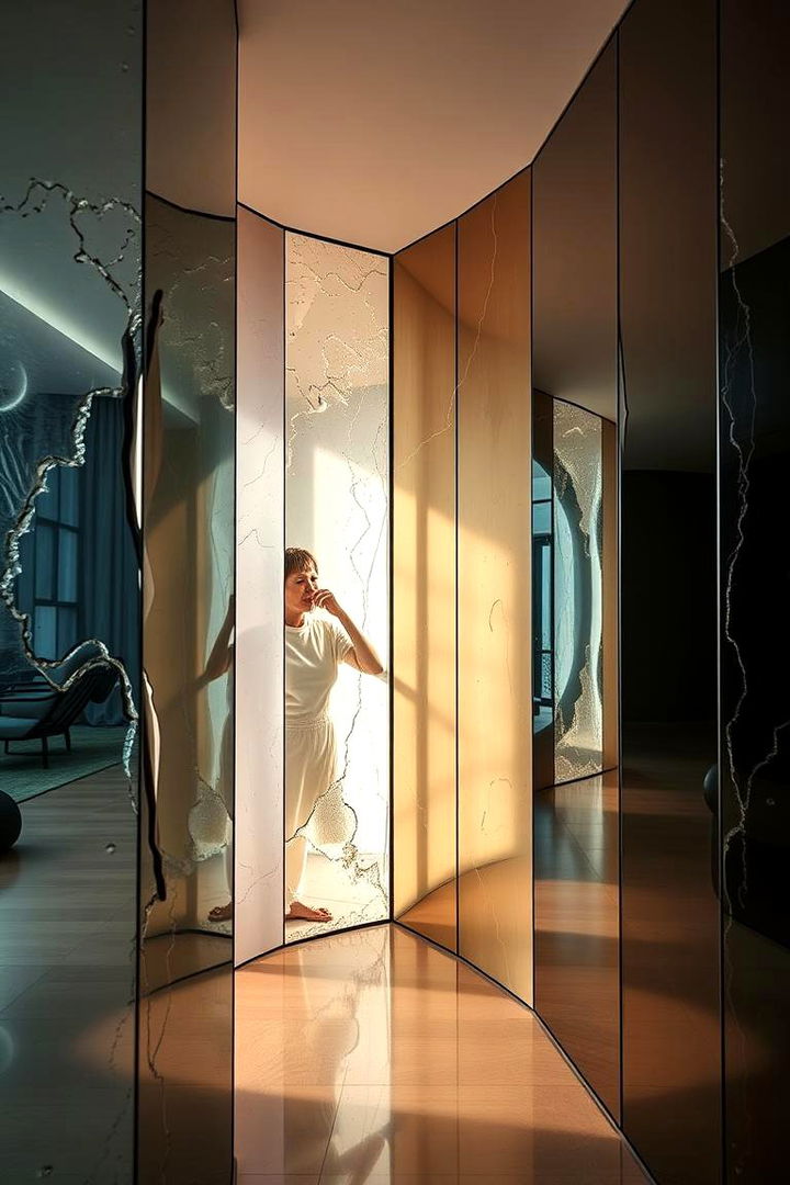 Interactive Mirrored Wall Panels - 22 Living Room Mirror Ideas