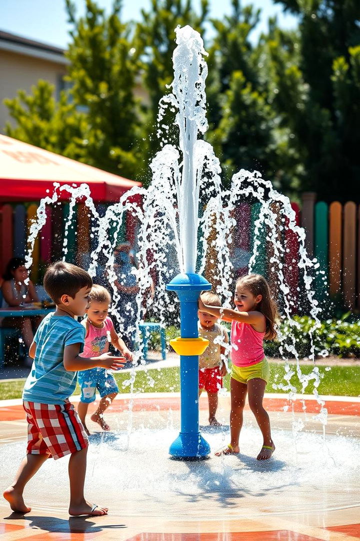 Interactive Playful Fountain - 22 Backyard Fountain Ideas