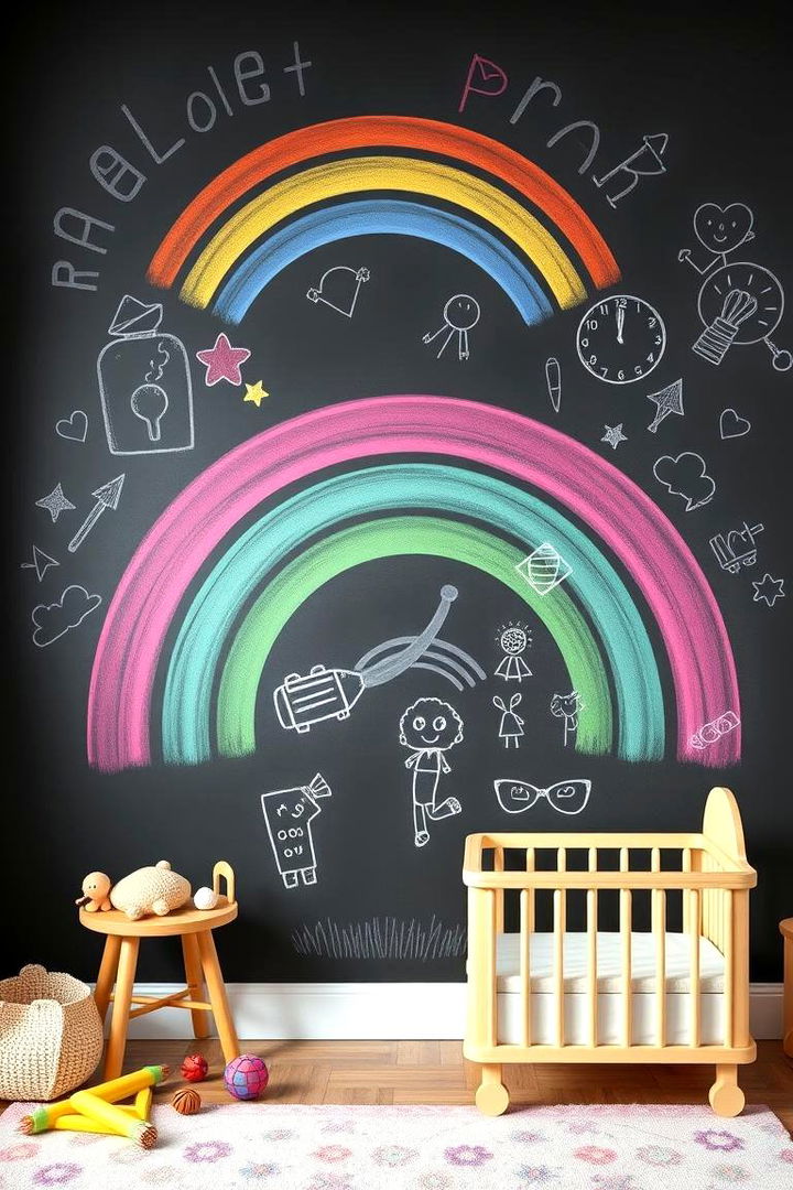 Interactive Rainbow Chalkboard - 22 Rainbow Nursery Ideas