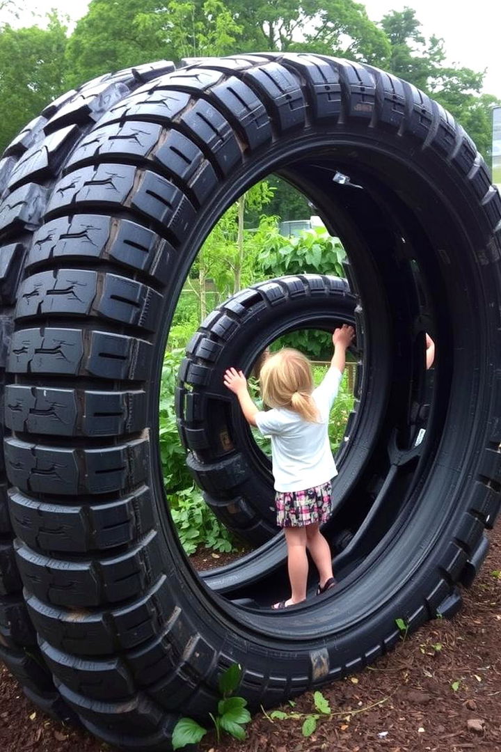 Interactive Tyre Art Installations - 22 Recycled Tyre Garden Art Ideas
