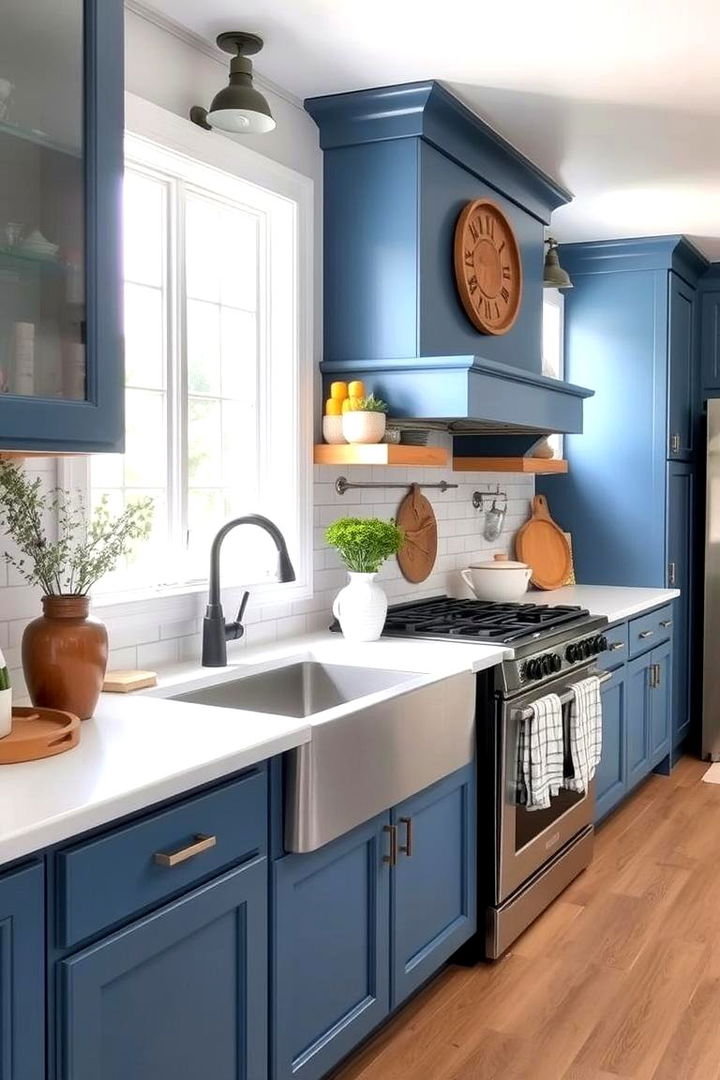 Interior Style Renovation - 22 blue farmhouse kitchen cabinets