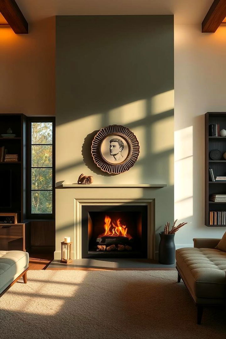 Interplay of Light and Sage Green Ambiance - 22 Sage Green Fireplace Ideas