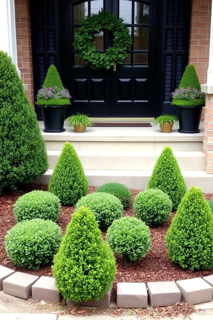 Intimate Miniature Boxwood Settings - 22 Front Yard Boxwood Designs