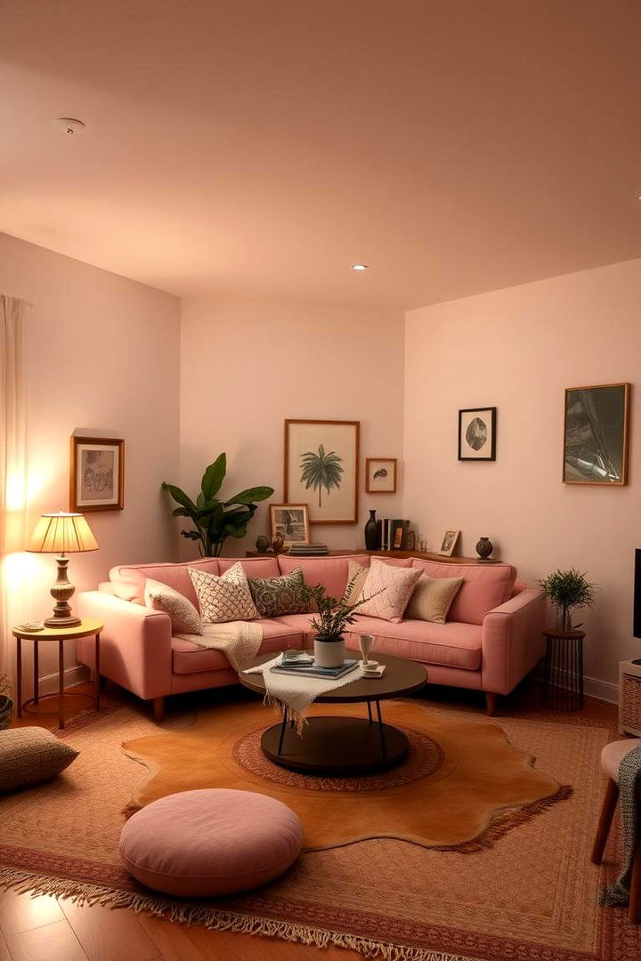 Intimate and Inviting Ambiance - 22 Pink Couch Living Room Ideas