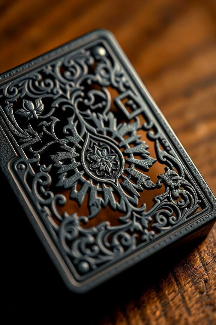 Intricate Black Deck with Laser Cut Designs - 22 Black Deck Ideas