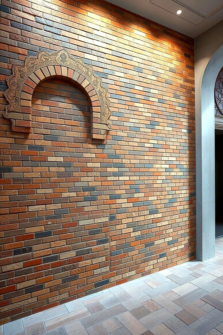 Intricate Brick Mosaic - 22 Brick Accent Wall Ideas