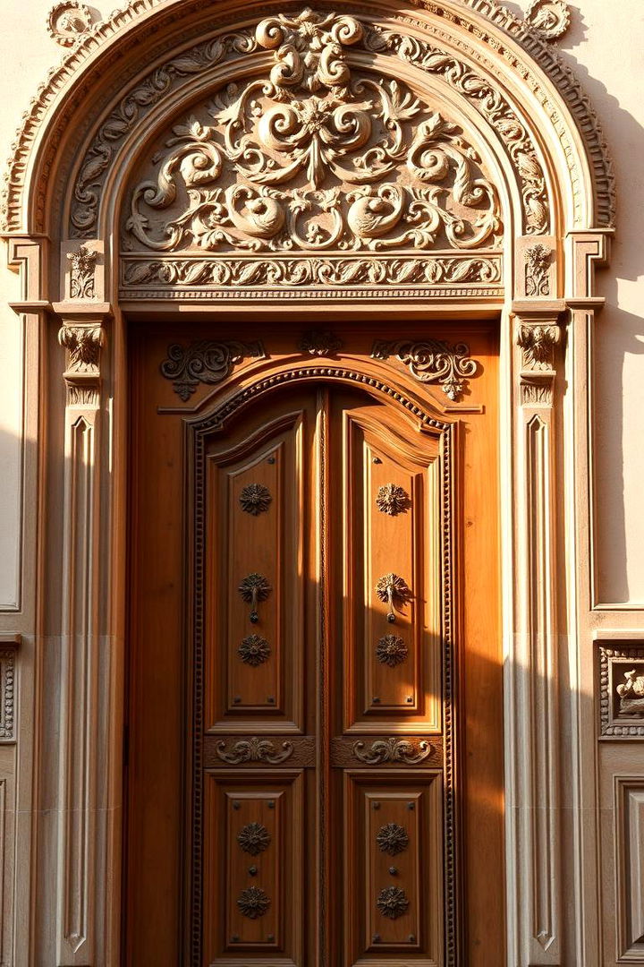 Intricate Carvings and Details - 22 Brown Front Door Ideas