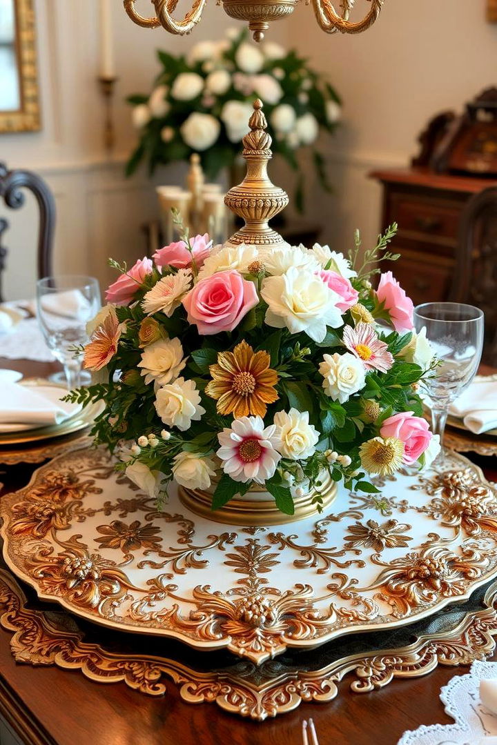 Intricate Embellished Arrangement - 22 Dining Table Centerpiece Ideas